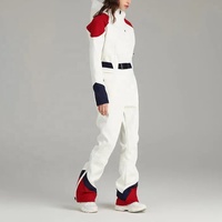Combinaison de ski et snowboard pour femme, une pièce, imperméable, color-block, col montant, Gore-Tex