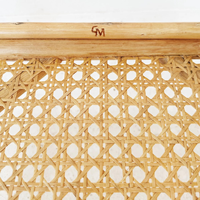 Table console d'angle en rotin naturel tressé réglable de style Mid-Century, bibliothèque, pour salle à manger, extérieur, salon, décoration de luxe pour la maison