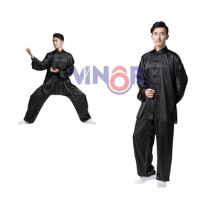 เครื่องแบบกังฟูสีดำสำหรับนักเรียนชุดฝึกศิลปะการต่อสู้ทำจากผ้าฝ้าย100% ชุด2026ออกแบบโลโก้ได้ตามต้องการ - Product Image 4