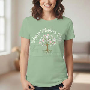 T-shirt Happy Mother Day pour femmes, en tissu de coton de qualité supérieure, léger et au style streetwear moderne - Product Image 4