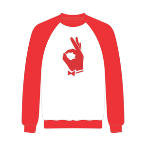 Kappa Alpha Psi YO Hand Sign <b>White</b> Raglan Sleeve Crewneck Sweatshirt Premium Fleece Greek Fraternity Pullover <b>Top</b> - Product Image 3