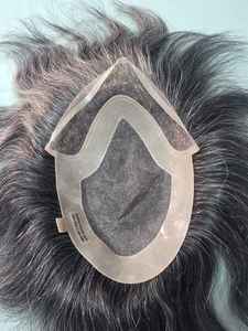 Taz Hair BD Fusion, Cabello Humano Remy con Trama Cosida a Mano, Peluca con Base de Encaje Frontal, Color Mixto 1B, Parches de Cabello Gris, Prótesis Capilar - Product Image 4