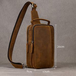 Bolso de cuero para hombre con gran capacidad Casual al aire libre pecho personalizado triángulo bandolera monedero PARA EL LCB-0030B - Product Image 3