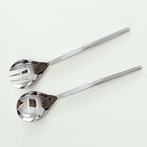 Brass Long Slim Design <b>Serving</b> <b>Spoon</b> and Fork Set with Silver Plated Personal Metal Handle Fork and <b>Spoon</b> New Style - Product Image 1