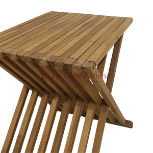 Minimalist Modern <b>Garden</b> Teak Furniture Lightweight Foldable <b>Stool</b> with Durable Wood Frame <b>for</b> Outdoor Hotel and Hall Use - Product Image 6