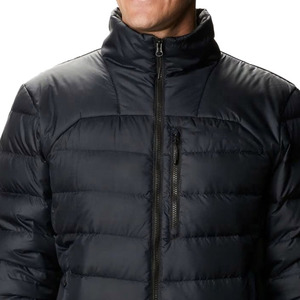 Usine Tendance Noir Zip-Up Puffer Veste Stand High Street Style Séchage Rapide Respirant Hiver Toile Porter Bomber Motif - Product Image 2