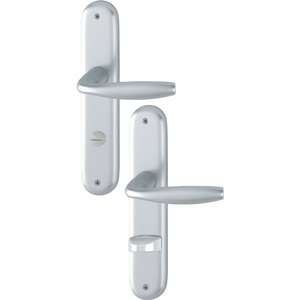 New York 1810/273P Aluminium F1 SK/OL 78 mm DIN Long <b>Plate</b> Set for <b>Door</b> Left/Right HOPPE - Product Image 1
