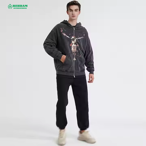 Design Your Own High Quality Winter Unisex Zipper Hoodies New Style <b>Bulk</b> Quantity Thermal Sweatshirts 100% Cotton Fleece/French - Product Image 2