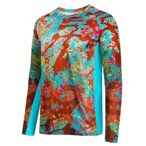 Haut de sport en polyester à manches longues pour la course et la pêche Protection solaire Tissu tricoté pour hommes - Product Image 6