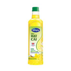 Simply Pure Vietnam Origin Huile de canola raffinée à 99% pureté 1L-Extrait naturel de graines de canola pour la cuisine - Product Image 1