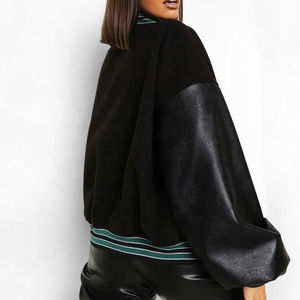 Chaqueta Varsity Corta Unisex de Alta Calidad, Fabricada por OEM, con Cuello Alto de Lona, Capucha y Reversible, para Invierno, Gran Venta - Product Image 2