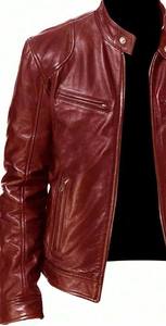 Chaquetas de Cuero Vacuno Formales de Invierno de Alta Calidad con Cuello Alto, Logotipo Frontal, Impermeables y Ecológicas, Teñidas con Tintes Ecológicos - Product Image 2