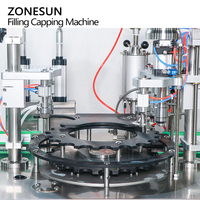 Machine de remplissage, de scellement et de bouchage automatique ZONESUN ZS-QW1600 pour peinture aérosol, crème solaire, tonique pour la peau, canettes métalliques, bouteilles, liquides et gaz