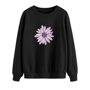 Nouveau design, sweat-shirt en coton de couleur unie, vente en gros, sweat-shirt à col rond pour femmes, meilleure vente - Product Image 1