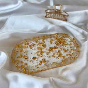Resin <b>Decorative</b> Tray in Multiple Colors Cosmetic Organizer Home <b>Decor</b> Oval Resin Tray Vanity Tray High Quality - Product Image 1