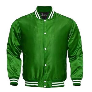 Blouson d'aviateur en satin pour sports légers imprimé de logo personnalisé Blouson d'université en soie pour satin - Product Image 2