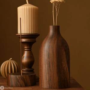 Florero de Madera Hecho a Mano Moderno para Flores Artificiales, Macetas Elegantes que Realzan la Decoración de la Sala de Estar con un Diseño Premium - Product Image 3