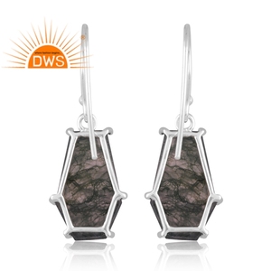 Pendientes colgantes de piedras preciosas de ágata de musgo natural de plata de ley fina de última tendencia, fabricante de joyería personalizada - Product Image 4