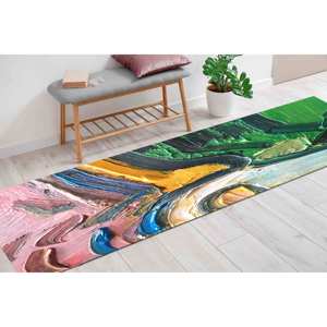 Alfombra con Diseño Colorido: Inspirada en el Arte Moderno, Lavable a Máquina, Alfombra Delgada de Tela No Tejida - Product Image 4