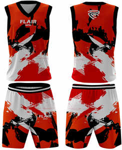 Ensemble de maillots de sport personnalisables de haute qualité pour hommes, chemise de basket-ball à impression numérique, shorts respirants, caractéristiques grande taille - Product Image 1