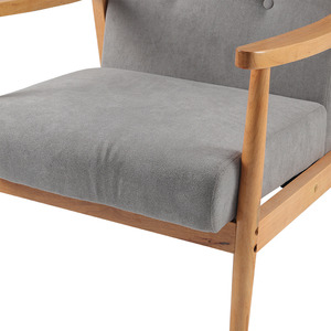Haibara Modern Cross <b>Back</b> Accent <b>Chair</b> Made of Solid Teak Wood <b>High</b> Quality with Thick Padding and Natural Finish - Product Image 4