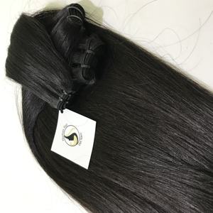 Venta al por mayor sedoso cutícula alineados virgen recto mechones de cabello humano Vietnam solo donante extensiones de trama Super doble dibujado extremos - Product Image 6