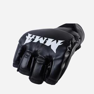 ถุงมือ MMA ครึ่งนิ้วระบายอากาศได้ถุงมือหนังถุงมือชกมวยแบบมืออาชีพโลโก้ได้ตามต้องการ - Product Image 6