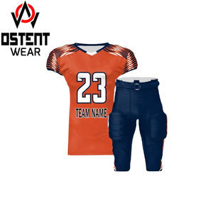 ชุดยูนิฟอร์มอเมริกันฟุตบอลคุณภาพสูง ไซส์ใหญ่ แห้งเร็ว ระบายอากาศได้ดี ป้องกันแบคทีเรีย สำหรับผู้ใหญ่ ขายส่ง รับผลิตตามสั่ง ชุดกีฬา - Product Image 1