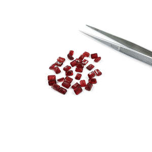 Pierres précieuses naturelles de haute qualité, rubis de Bangkok, taille émeraude facettée, pierres brutes, 5x7mm, 6x8mm, rectangulaires octogonales calibrées, grenat rouge - Product Image 1
