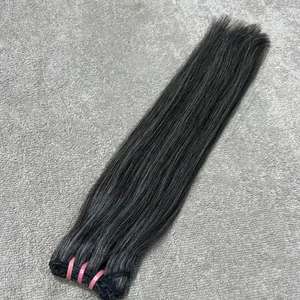 Extensions de cheveux indiens gris foncé, double trame, 100% vierges, cuticules alignées, texture douce, vente en gros, tissage de cheveux - Product Image 3