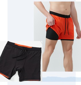 Pantalones cortos deportivos 2 en 1 con puntos reflectantes para hombre, logotipo personalizado, nailon, transpirable, de secado rápido, para gimnasio, correr, envío DDP - Product Image 1