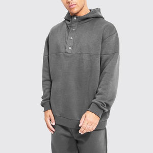 Haute qualité hommes demi-bouton polaire survêtement hiver nouveau Style empilé Flare survêtement survêtement ensemble surdimensionné évasé pantalons de survêtement - Product Image 5