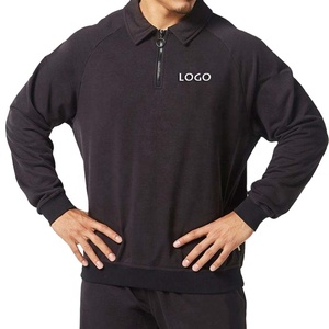 1/4 quart zip pull chemise en gros OEM poids lourd surdimensionné hommes sweats à capuche décontracté demi fermeture éclair revers Sport sweats à capuche pour hommes - Product Image 1