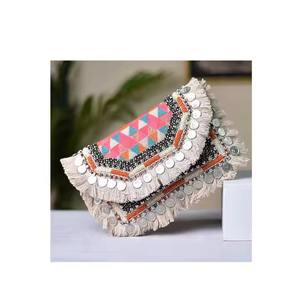 Sacs de pochette en jute de matériel lourd de qualité supérieure parfaits pour les femmes utilisent des sacs sacs fourre-tout en toile forme demi-ronde avec poignée en corde - Product Image 4