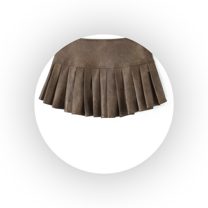 กระโปรงหนังแท้สำหรับผู้หญิงกางเกงขาสั้นขนาดเล็กทำจากหนังแท้แฟชั่นทันสมัยใส่กลางแจ้งกระโปรงหนังไซส์ใหญ่พิเศษ - Product Image 6