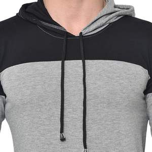 เสื้อยืดมีฮู้ดแขนยาวเข้ารูปสำหรับผู้ชายเสื้อมีฮู้ดครึ่งลายสีทึบสำหรับกีฬาฤดูหนาว - Product Image 4