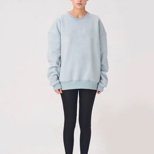 Sudadera Holgada Informal de Invierno para Mujer, Ecológica, Personalizada, con Bordado Frontal, Cuello Redondo, 100% Algodón Felpa, Calidad Económica - Product Image 3