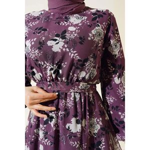 Vestido de gasa estampado Rosa Magenta - Product Image 3