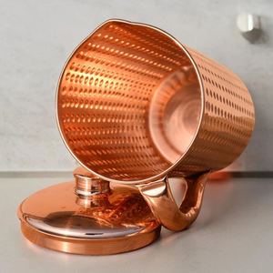Premium Quality Hammered Design Custom Size Shiny Finished Pure Copper Drinking Container <b>Jug</b> Pitcher <b>With</b> <b>Lid</b> For Home Hotel - Product Image 6