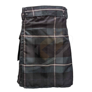 Prix de gros Kilts de tartan décontractés pour hommes à l'extérieur Kilts de tartan légers surdimensionnés avec logo personnalisé pour hommes - Product Image 1
