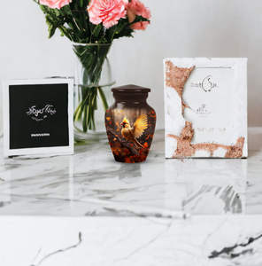 Urnas de recuerdo de cremación de Metal grabadas a mano personalizadas más vendidas, nuevo diseño con caja de terciopelo - Product Image 2