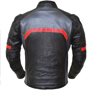 Chaqueta de moto de cuero con logotipo personalizado para hombre, chaqueta de carreras de piel de vaca, equipo de protección CE, ropa de moto OEM - Product Image 2