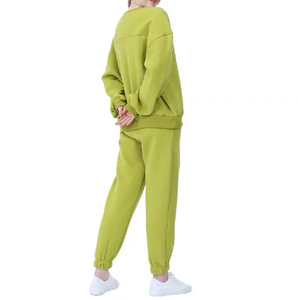 Manufacturer Plain 100% Cotton Tracksuit Female Custom logo Puff Print <b>Embroidery</b> Oversize Sweatshirts Pants Tracksuit <b>Set</b> - Product Image 3