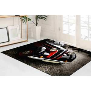 Alfombra de Coche Vintage: Diseño Automotriz Retro, Decoración para Cuarto de Hombre, Alfombra de Chenilla - Product Image 1