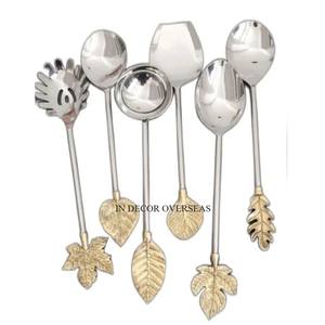 Poignée de concepteur de palmier en métal de qualité supérieure plaquée or de haute qualité pour cuillère maison et hôtel ustensiles de cuisine couverts couverts - Product Image 3