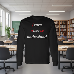 Camiseta de Manga Larga LOVE, Aprende, Observa, Entiende, Camiseta Promocional Premium - Product Image 3