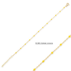 สร้อยข้อมือดีไซน์เคลือบสีเหลือง ชุบทอง ชุบโรเดียม งานฝีมือตุรกี เงินแท้ 925 - Product Image 5