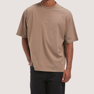 เสื้อยืดแขนสั้นโอเวอร์ไซส์ของผู้ชายผ้าฝ้าย100% กำหนดโลโก้สตรีทแวร์ลายพื้นน้ำหนักเบาระบายอากาศ - Product Image 2