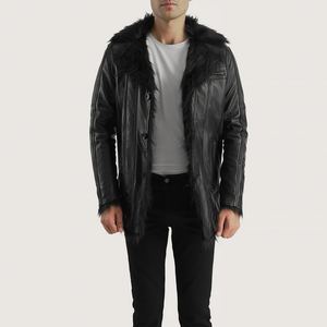 Chaqueta Bomber de Cuero Casual para Hombre al por Mayor de Pakistán con Tela de Lona, Nuevo Diseño OEM para Motocicleta, Cinturón Lateral, Impermeable para Invierno - Product Image 3