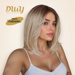 วิกผมสังเคราะห์สีบลอนด์แบบมีรากผม Hailey-DWY รุ่น Free Part พร้อมด้วยเชือกผูกผมด้านหน้าแบบโปร่งใส - Product Image 1
